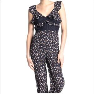 NWT Sugarlips Navy Floral Jumpsuit,Sleeveless,Lace, Size S